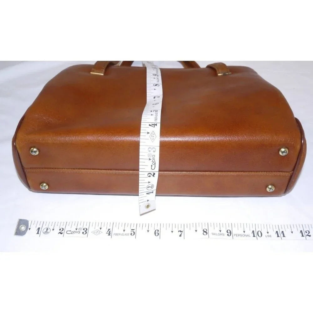 Vintage Globe Trotter brown leather flight bag satchel handbag purse by MARGOLIN
